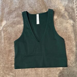 Athleta Dark Green V-Neck Tank Top